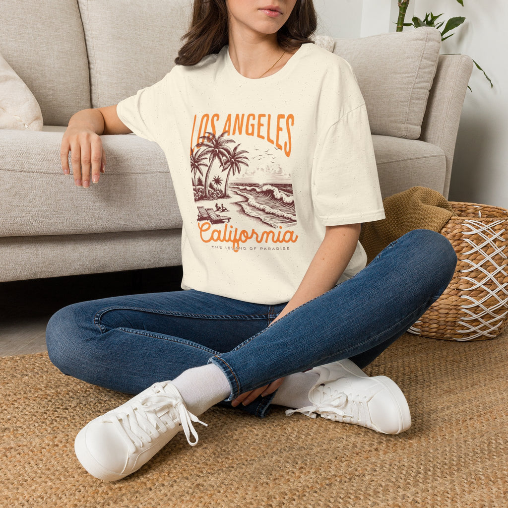 Los Angeles California Beach T-Shirt — Vintage Palm Tree Surf Sunset Tee