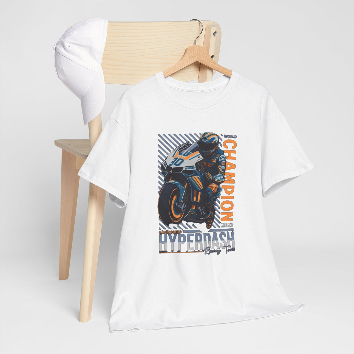 Motorcycle Champion Tee — Hyperdash Racing Graphic T‑Shirt
