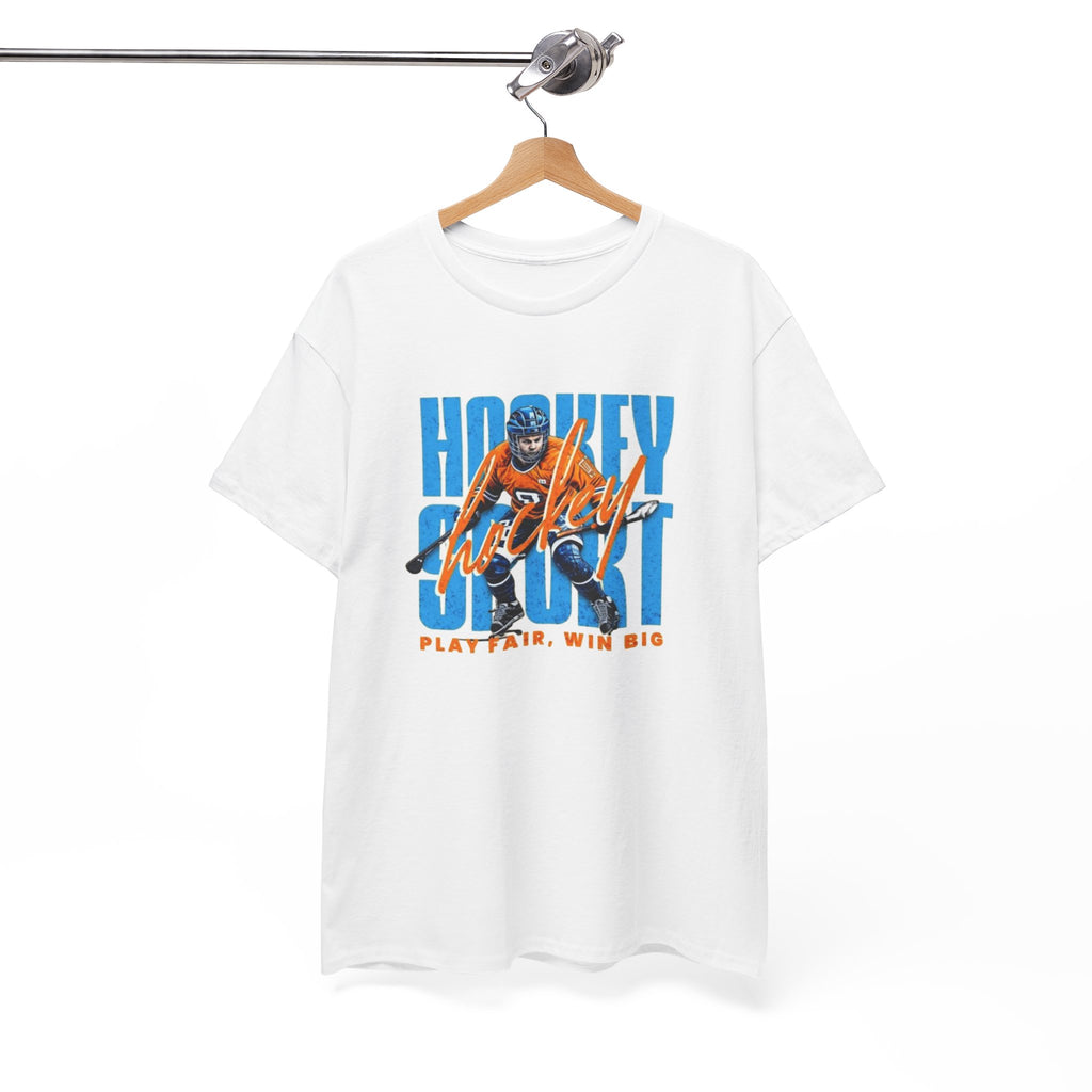 Hockey Spirit Tee — 'Play Fair, Win Big' Retro Hockey Player T-Shirt
