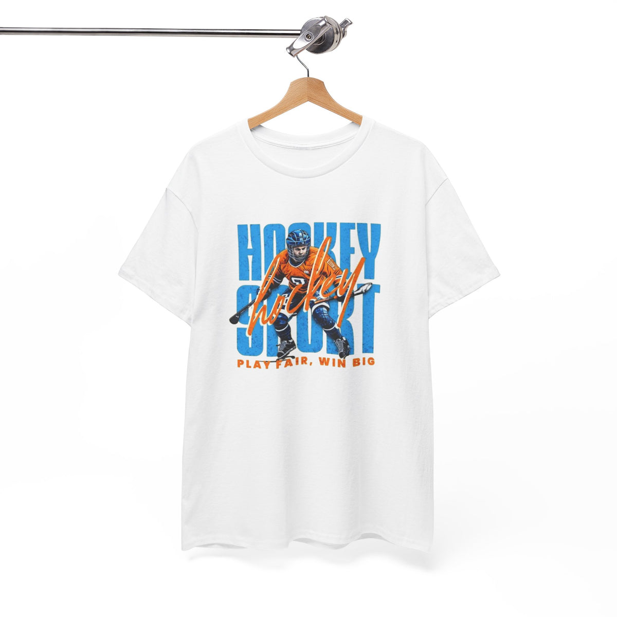 Hockey Spirit Tee — 'Play Fair, Win Big' Retro Hockey Player T-Shirt
