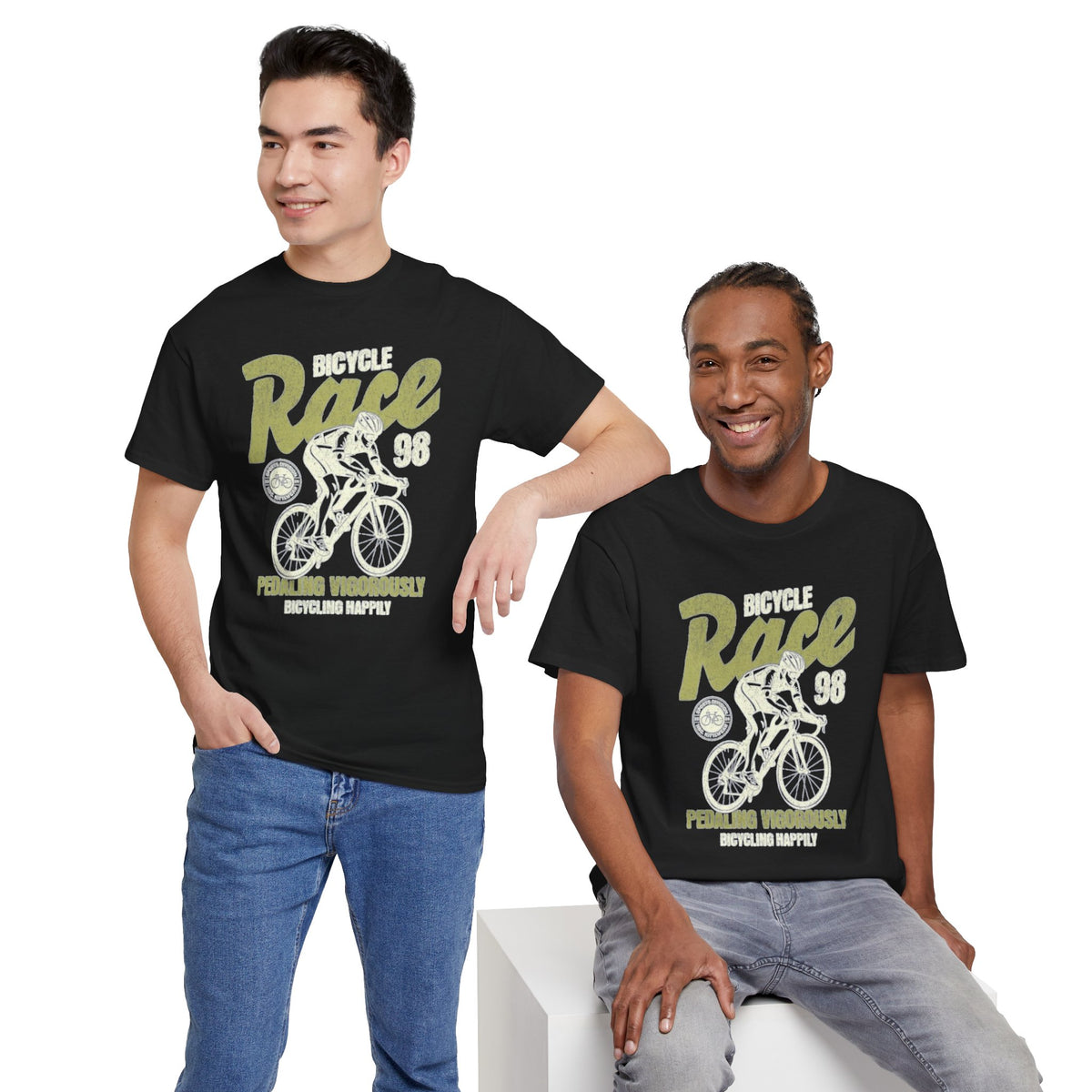 Bicycle Race 98 Vintage Cycling Tee — Retro Bike Rider Graphic T‑Shirt