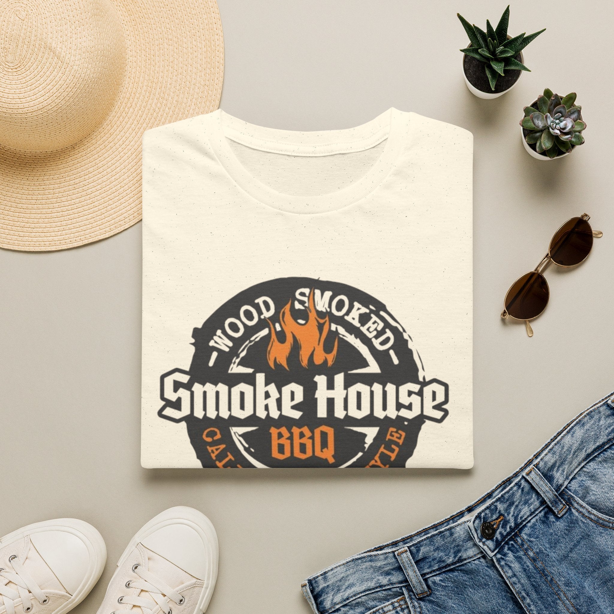 Smoke House BBQ T-Shirt — Wood Smoked Grill Logo Tee