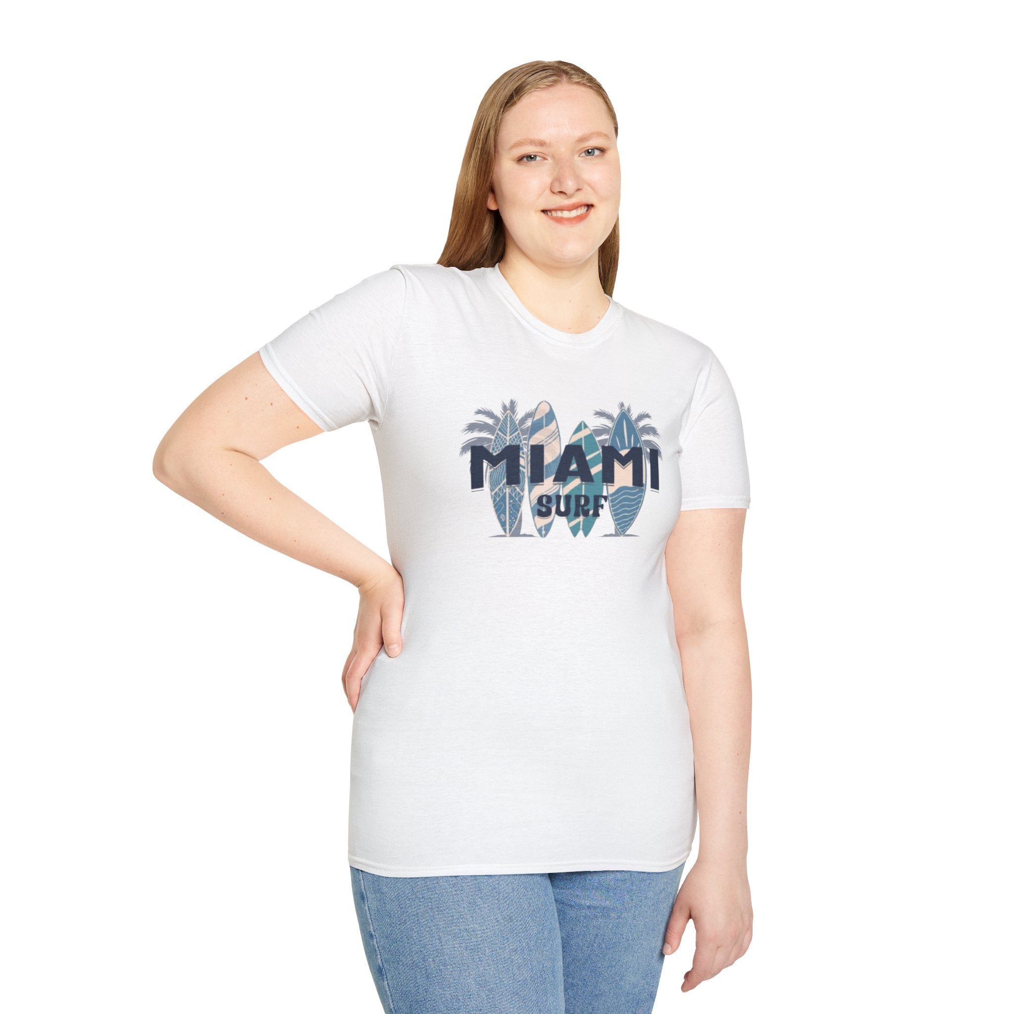 Miami Surf T-Shirt — Vintage Surfboard Palm Beach Tee