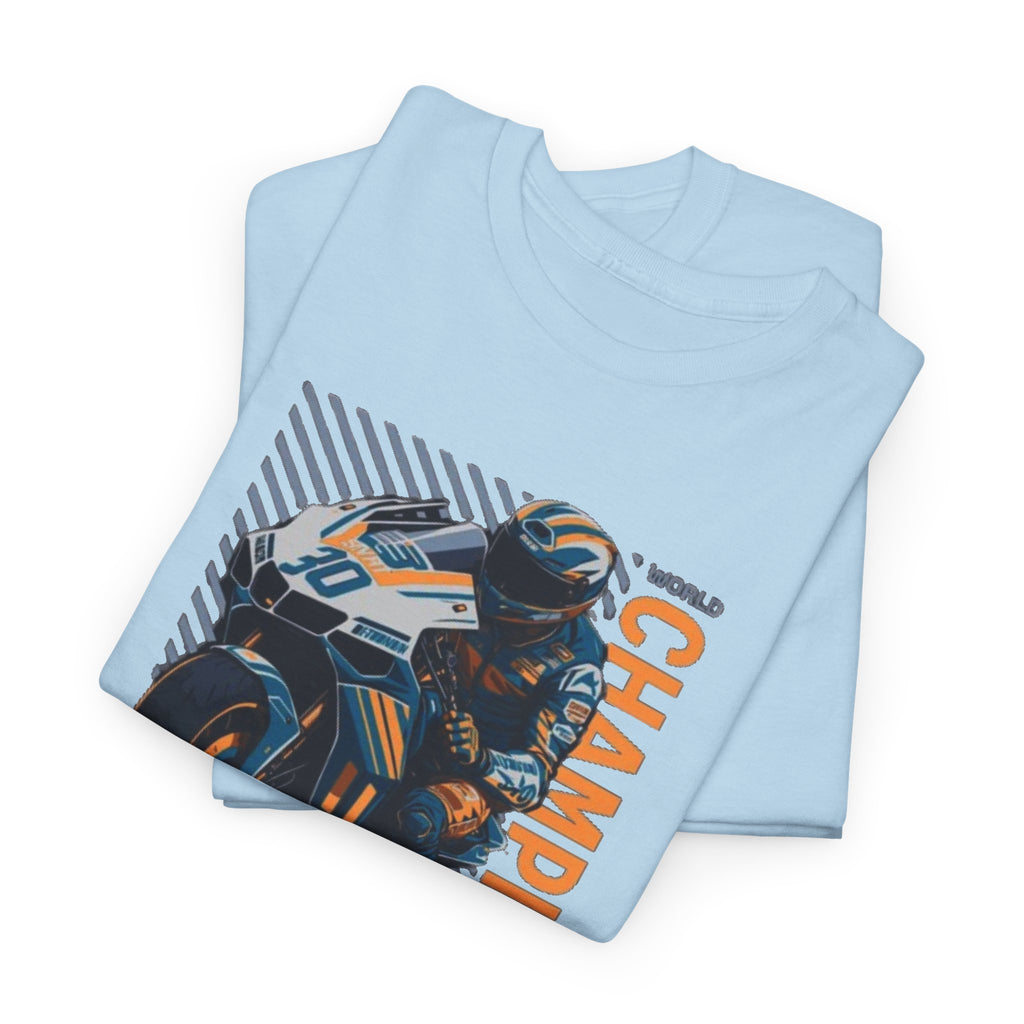 Motorcycle Champion Tee — Hyperdash Racing Graphic T‑Shirt