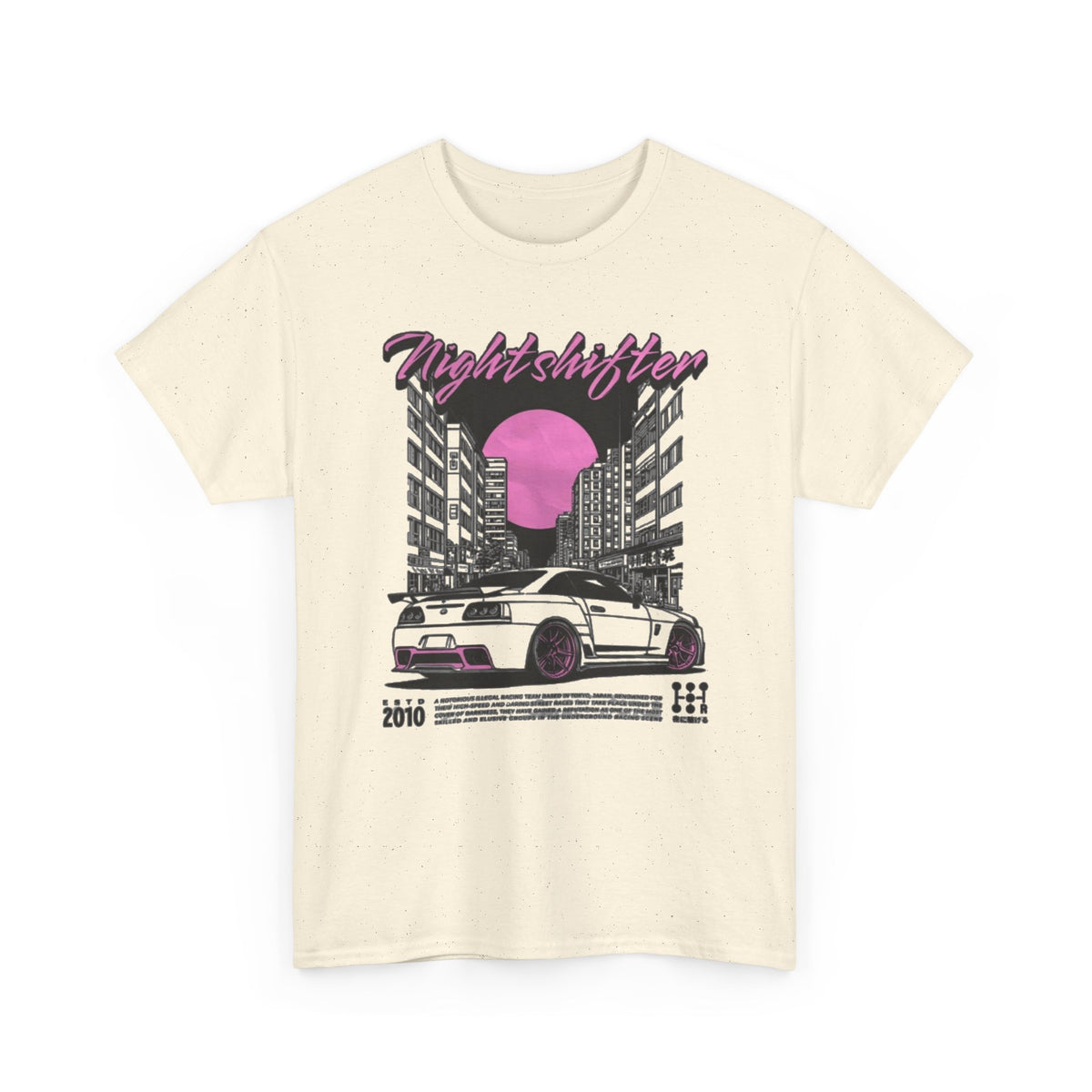 Night Shifter Tee — Retro Neon Racecar Streetwear