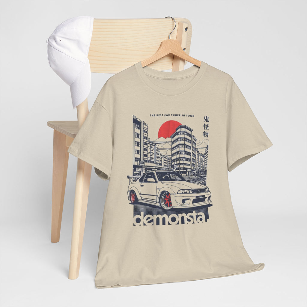 JDM Skyline Car Tee — "demonsta" Japanese Street Racing Graphic Shirt