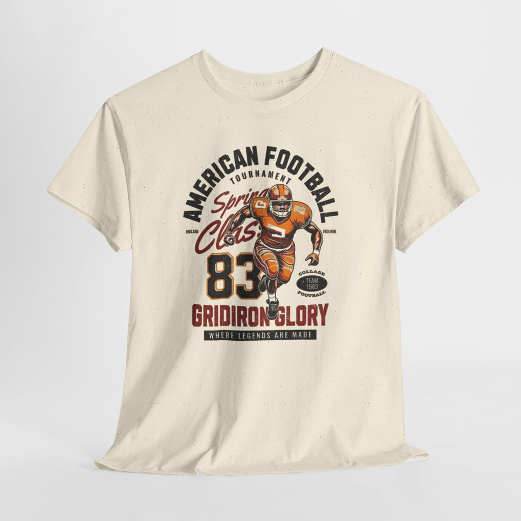 Football Gridiron Glory Tee — Vintage American Football Player Graphic Shirt
