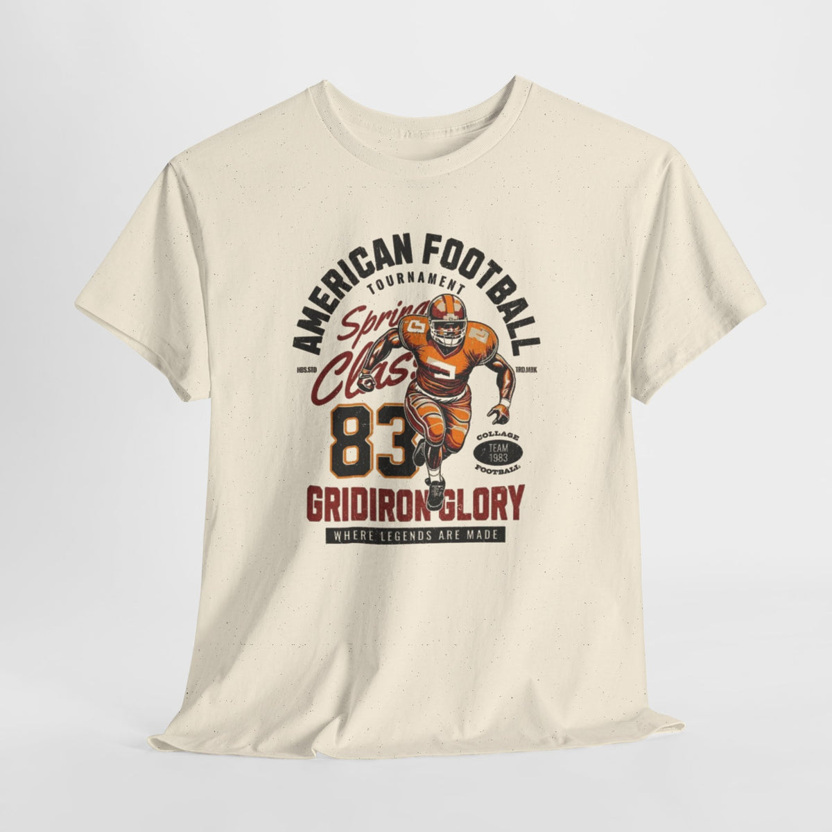 Football Gridiron Glory Tee — Vintage American Football Player Graphic Shirt