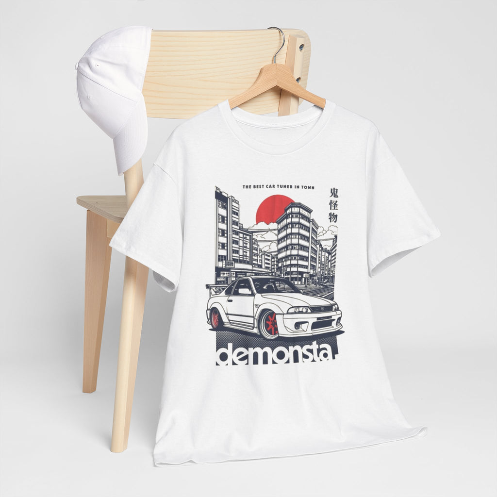 JDM Skyline Car Tee — "demonsta" Japanese Street Racing Graphic Shirt