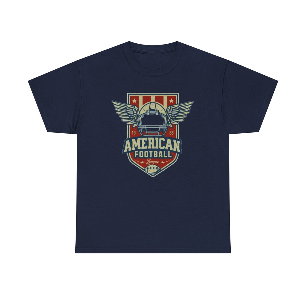 American Football Shield Tee — Vintage Helmet & Wings Graphic