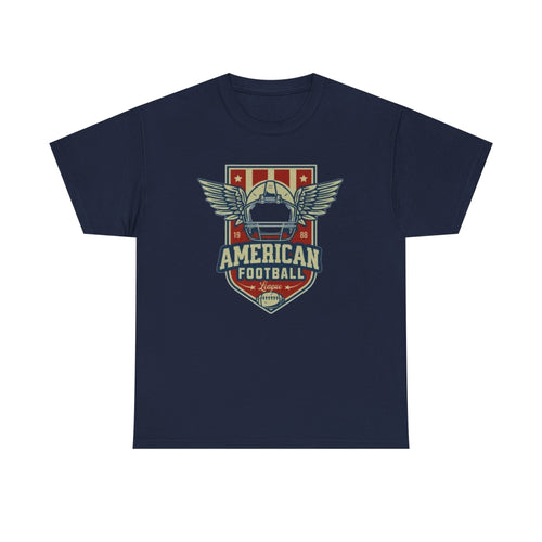 American Football Shield Tee — Vintage Helmet & Wings Graphic