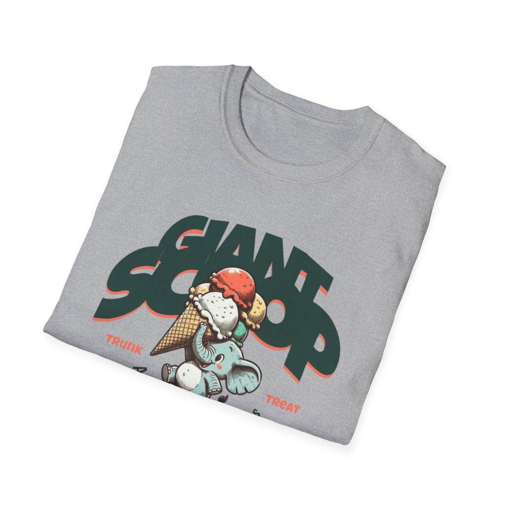 T-Shirt — 'Giant Scoop' Cute Elephant Ice Cream Graphic Tee