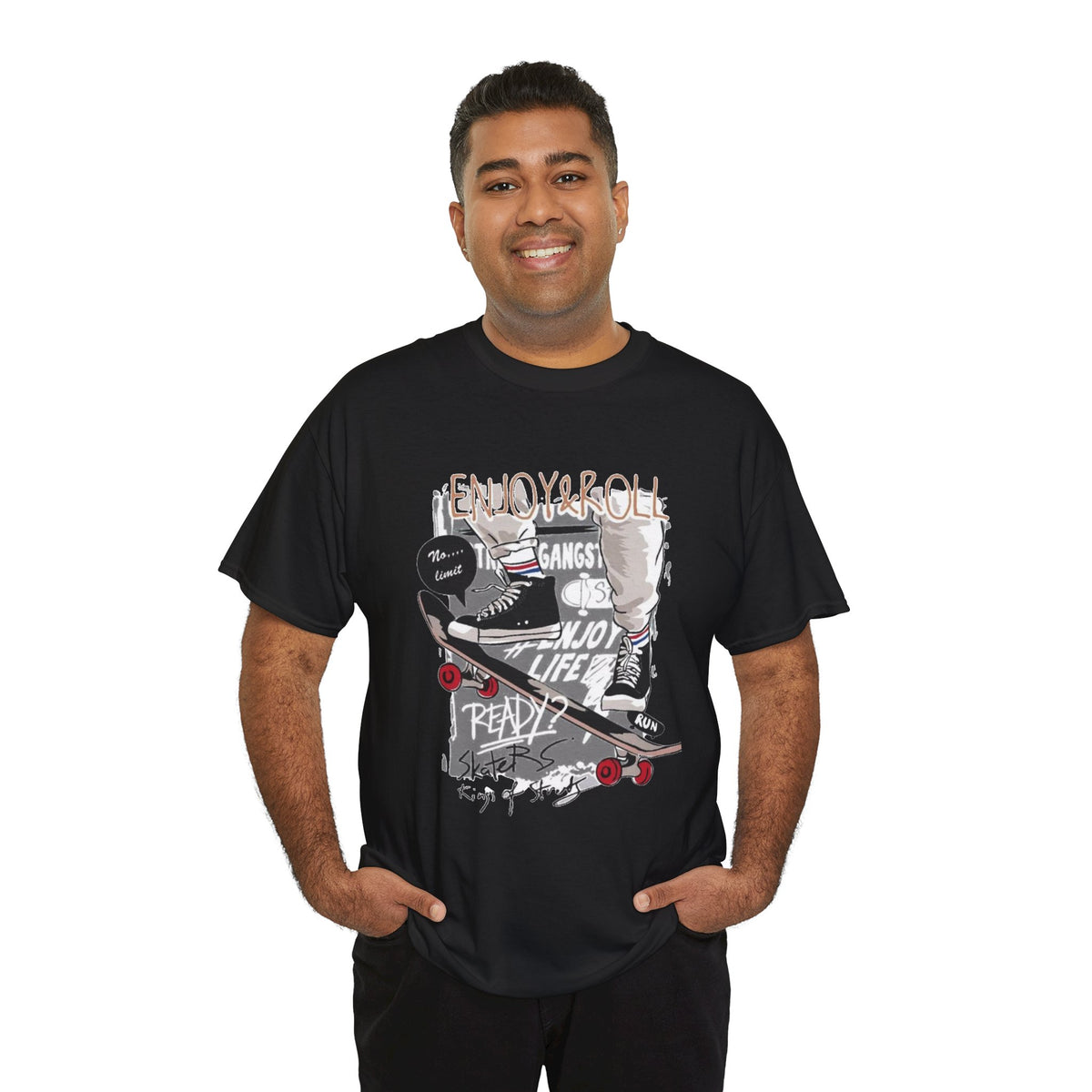 Skateboard Graphic Tee — "Ready to Roll" Vintage Skate Life Shirt