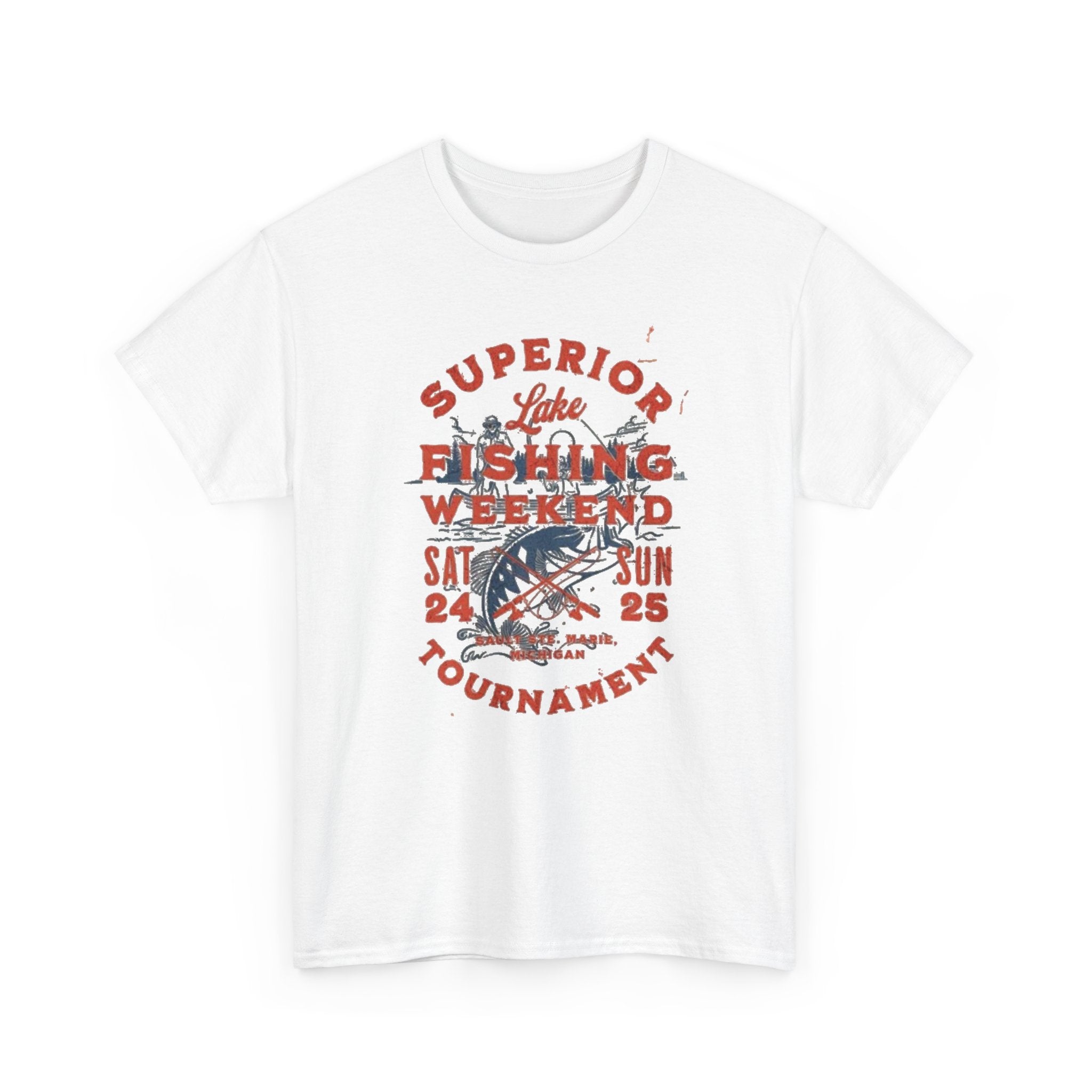 Fishing Tournament Tee — "Superior Lake Fishing Weekend" Vintage Fishing Shirt