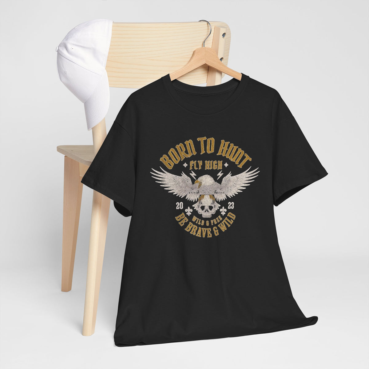 Born to Hunt Tee — Wings, Skull & ‘Born to Hunt’ Graphic Shirt for Hunters