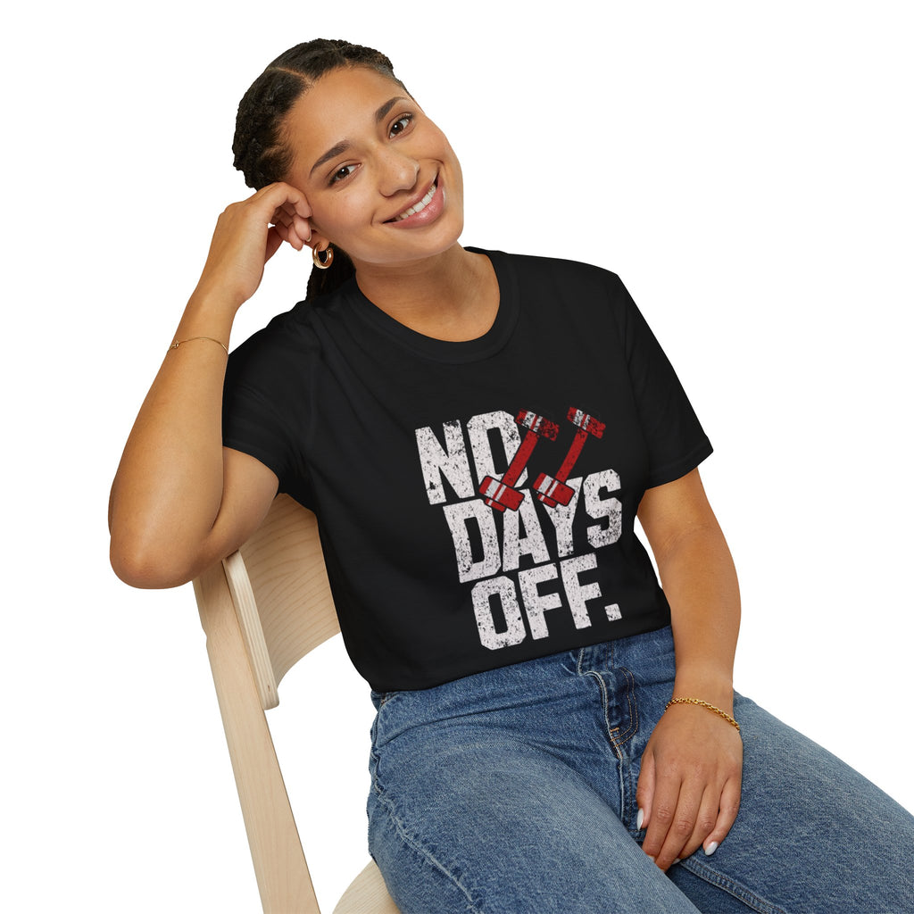 No Days Off Workout T-Shirt — Motivational Gym Fitness Tee