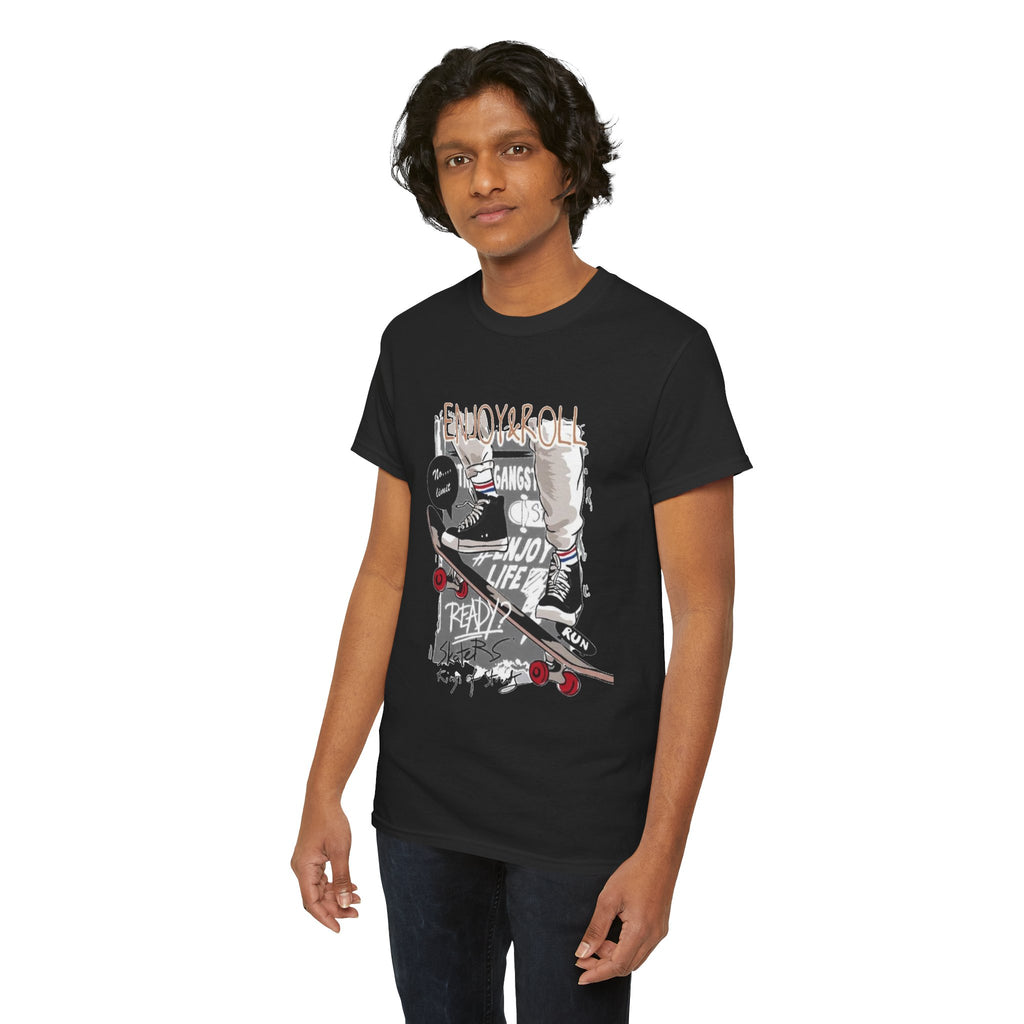 Skateboard Graphic Tee — "Ready to Roll" Vintage Skate Life Shirt