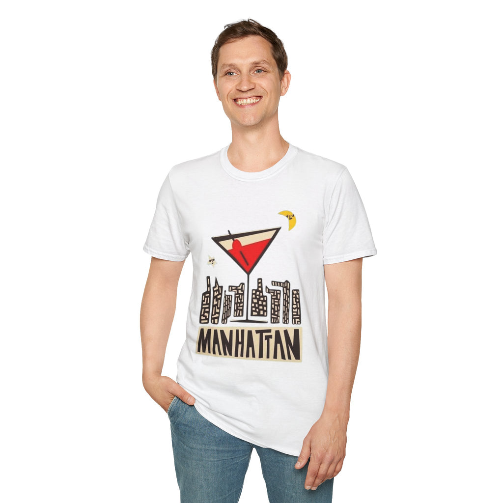 Manhattan Martini T-Shirt — NYC Skyline Cocktail Graphic Tee