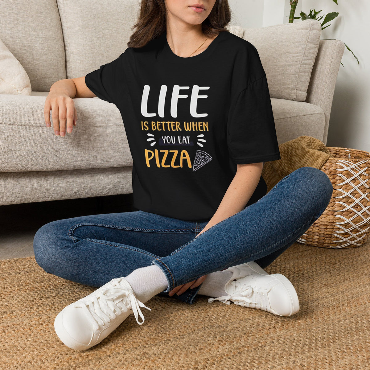 Pizza T-Shirt — "Life Is Better When You Eat Pizza" Casual Graphic Tee