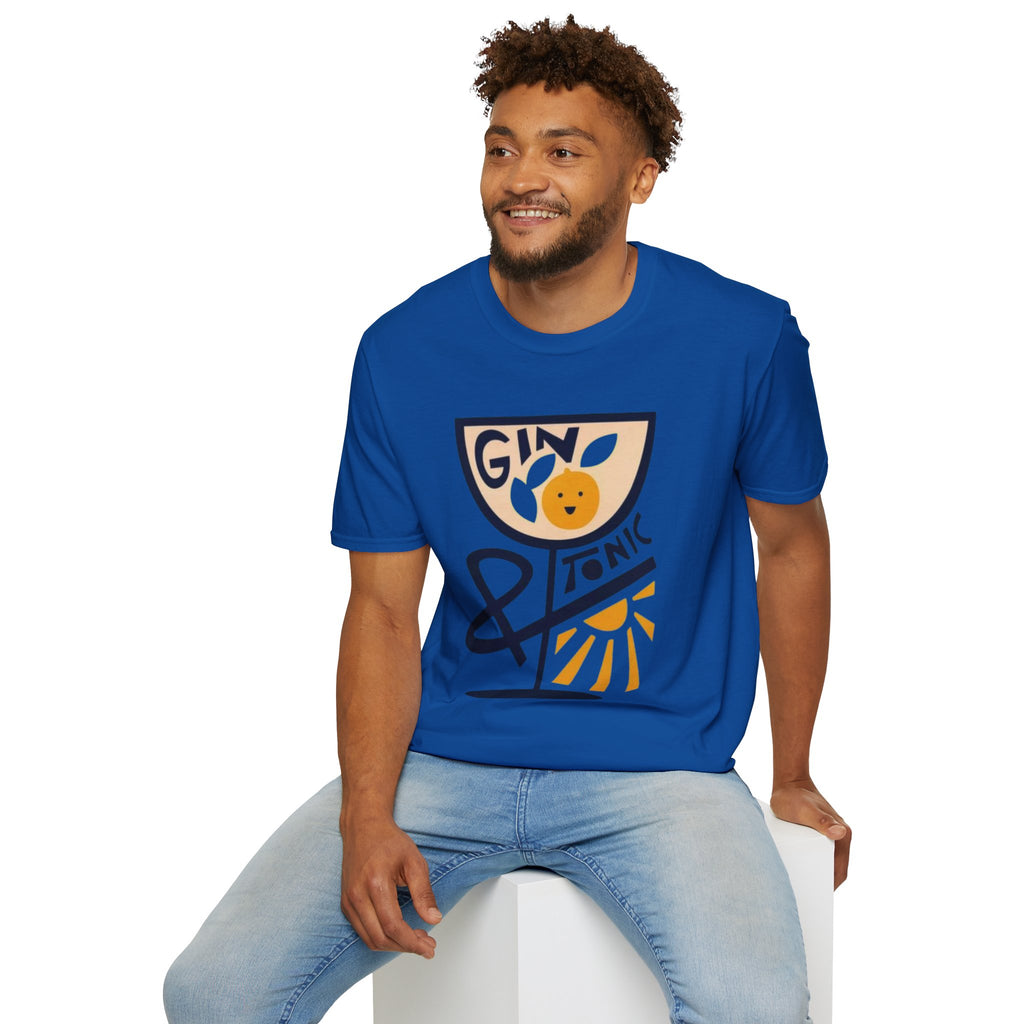Gin & Tonic Graphic T-Shirt — Retro Cocktail Tee with Orange Slice