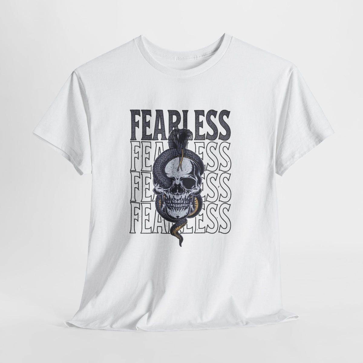 Fearless Skull Snake Tee — Gothic Graphic Skull T‑Shirt