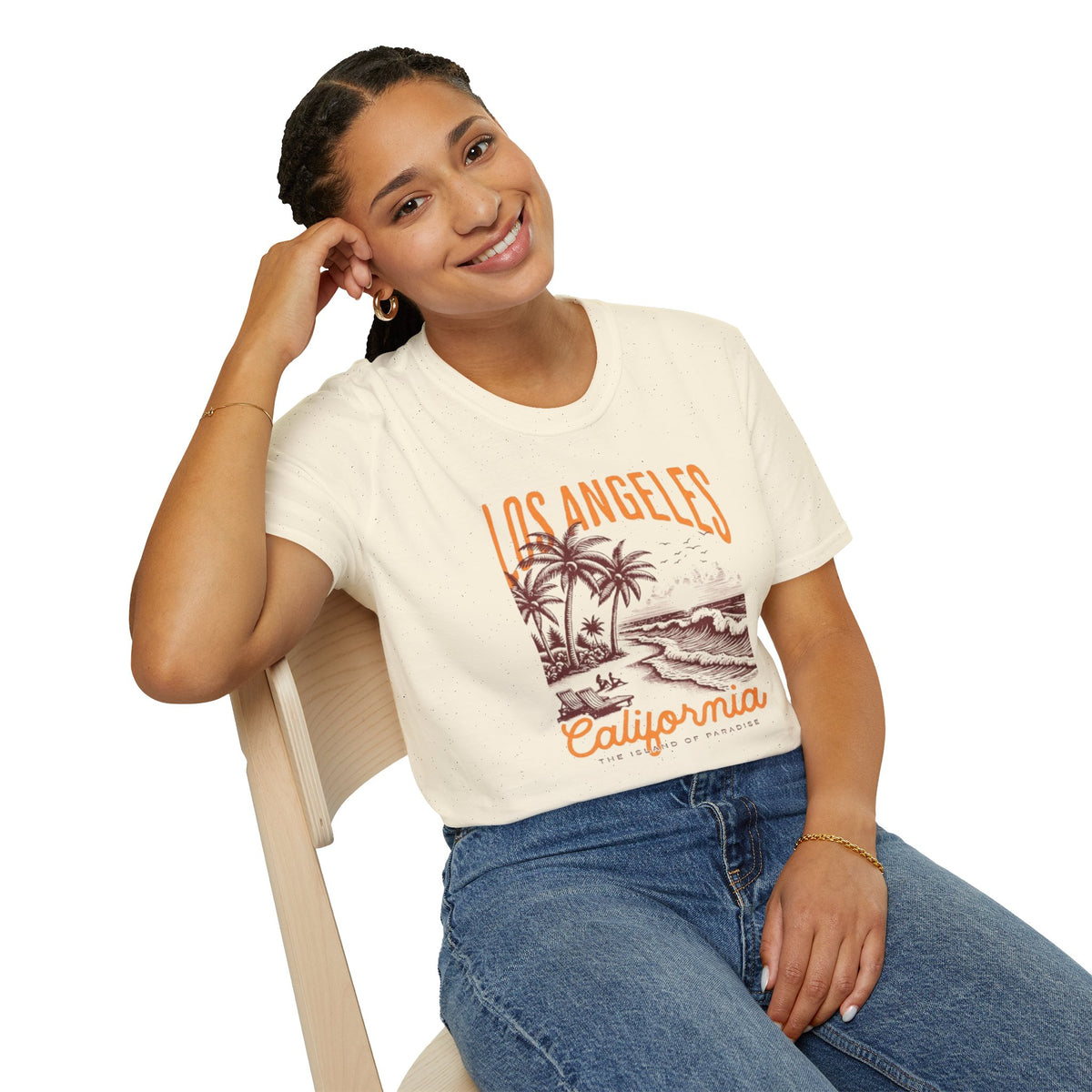 Los Angeles California Beach T-Shirt — Vintage Palm Tree Surf Sunset Tee