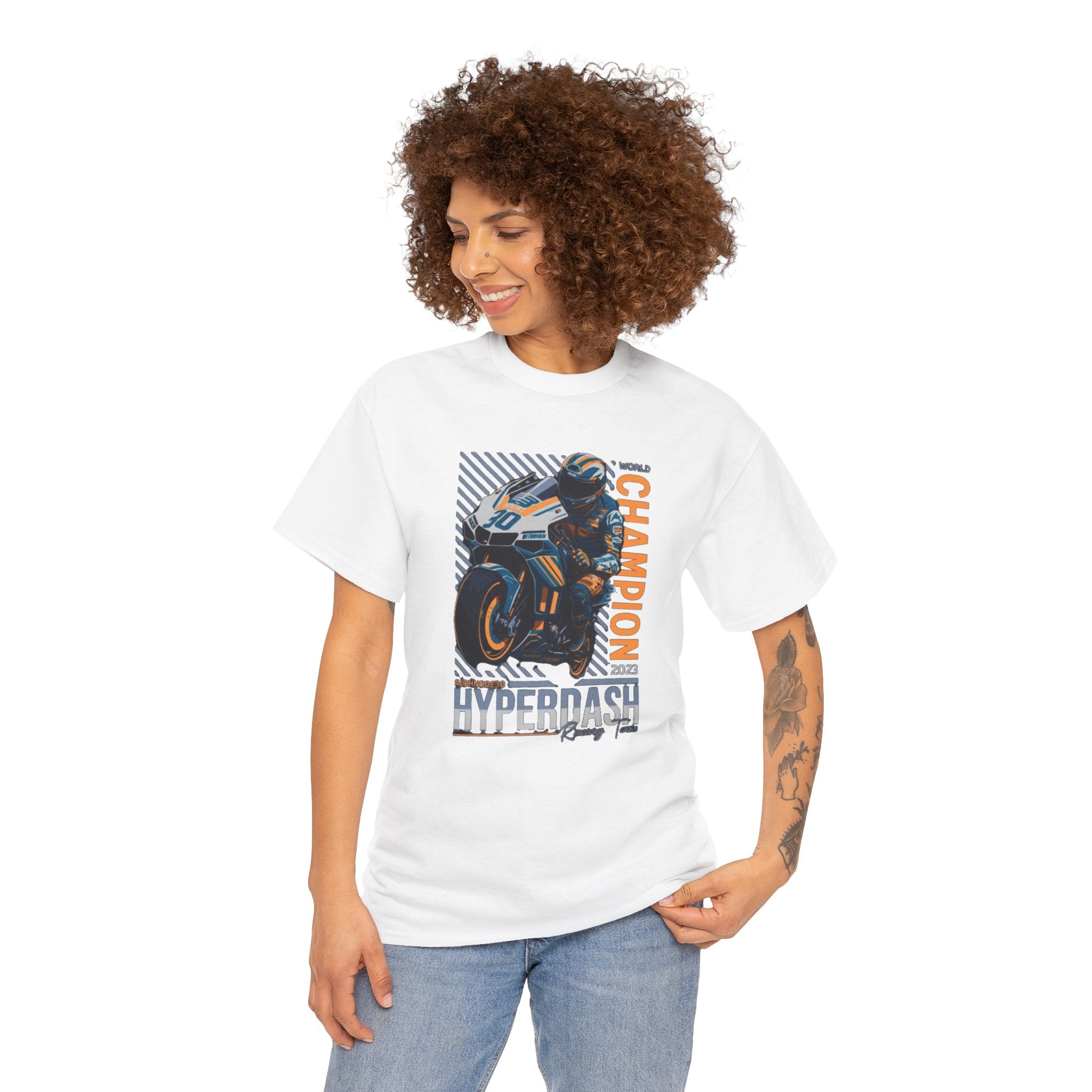 Motorcycle Champion Tee — Hyperdash Racing Graphic T‑Shirt