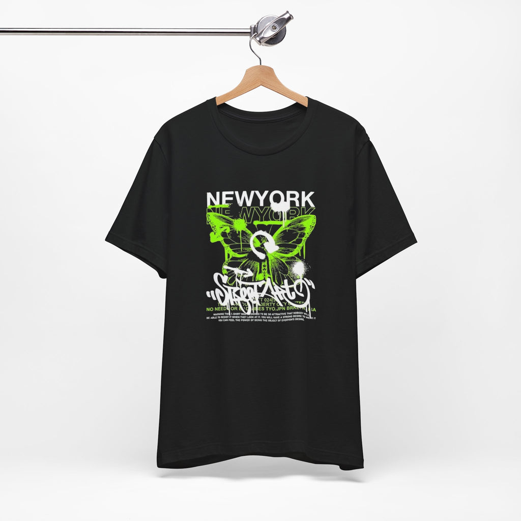 New York Graffiti Butterfly Tee — Street Skate Graphic T-Shirt
