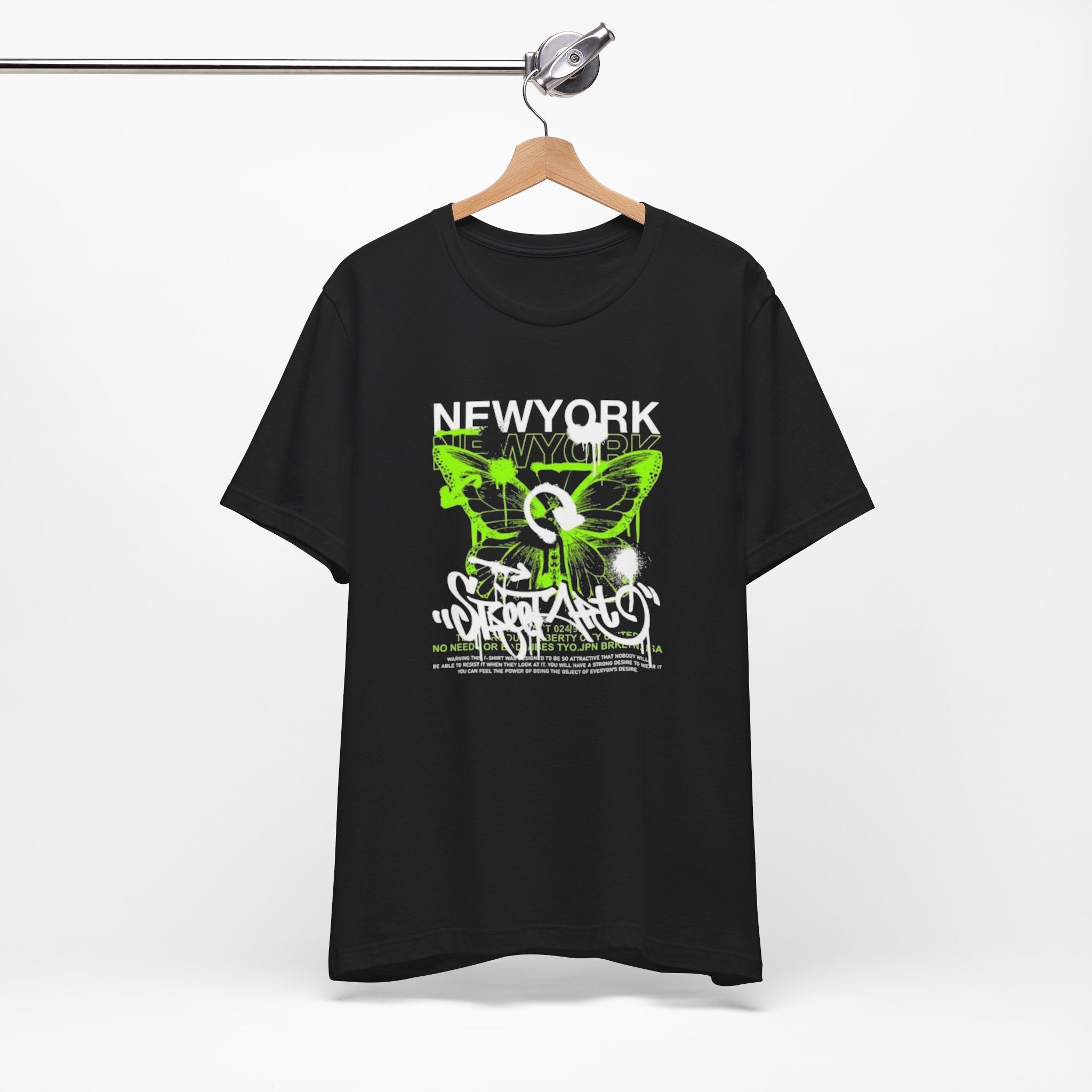 New York Graffiti Butterfly Tee — Street Skate Graphic T-Shirt
