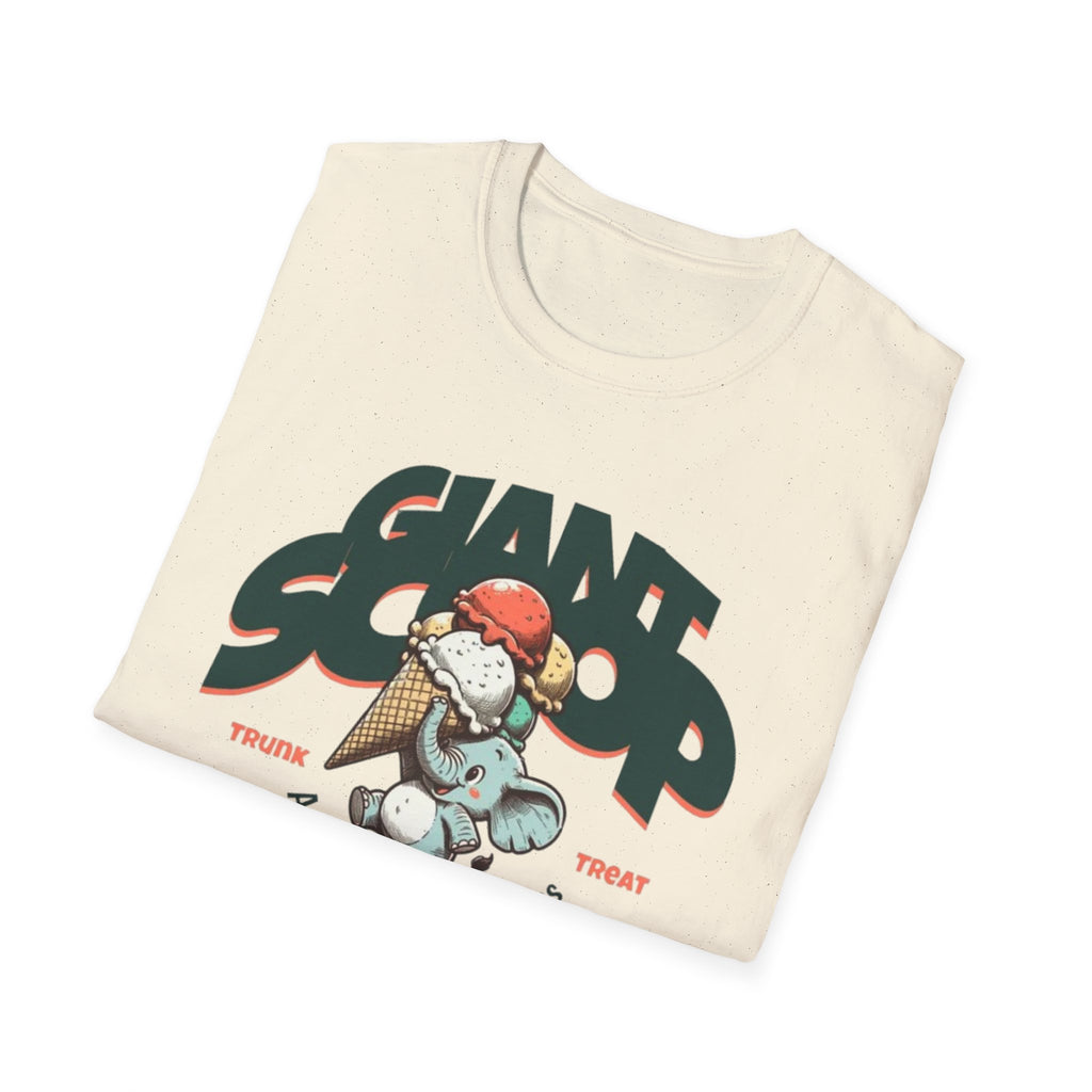 T-Shirt — 'Giant Scoop' Cute Elephant Ice Cream Graphic Tee