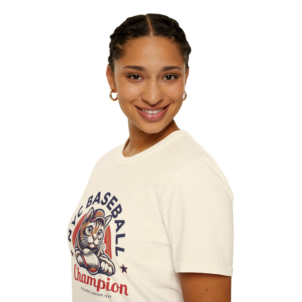 NYC Baseball Cat T‑Shirt — 'Champion' Vintage Team Tee