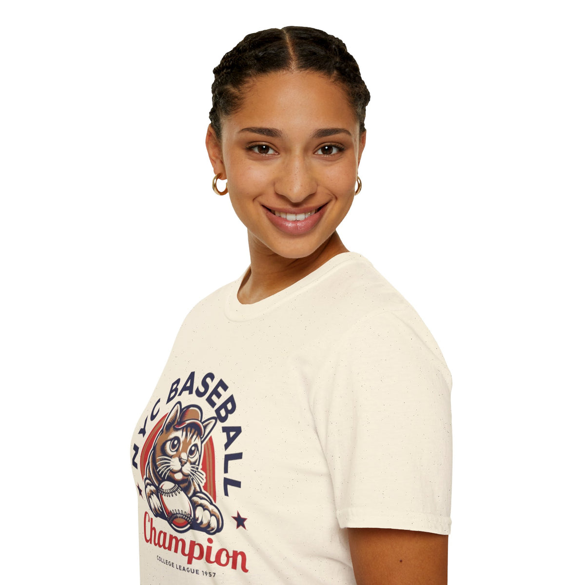 NYC Baseball Cat T‑Shirt — 'Champion' Vintage Team Tee