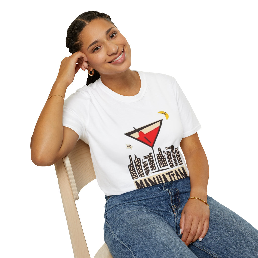 Manhattan Martini T-Shirt — NYC Skyline Cocktail Graphic Tee
