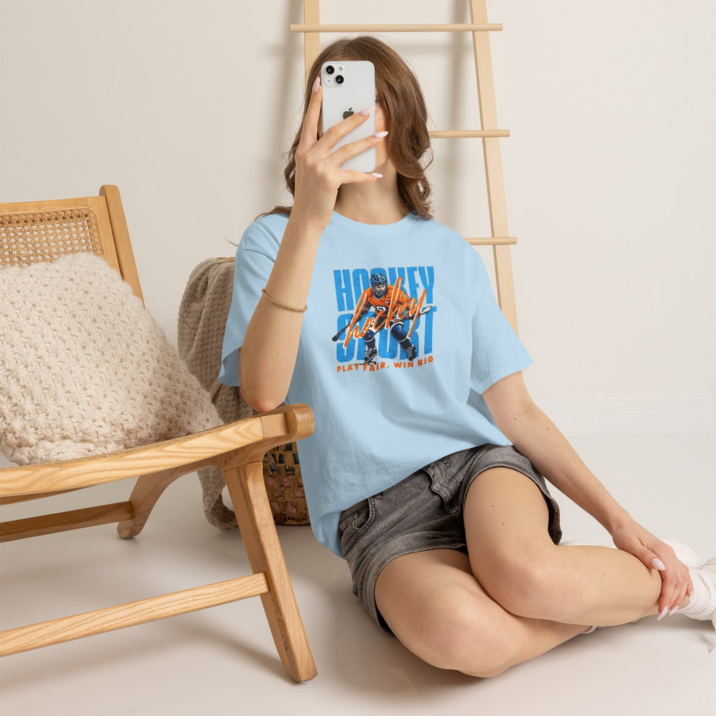 Hockey Spirit Tee — 'Play Fair, Win Big' Retro Hockey Player T-Shirt
