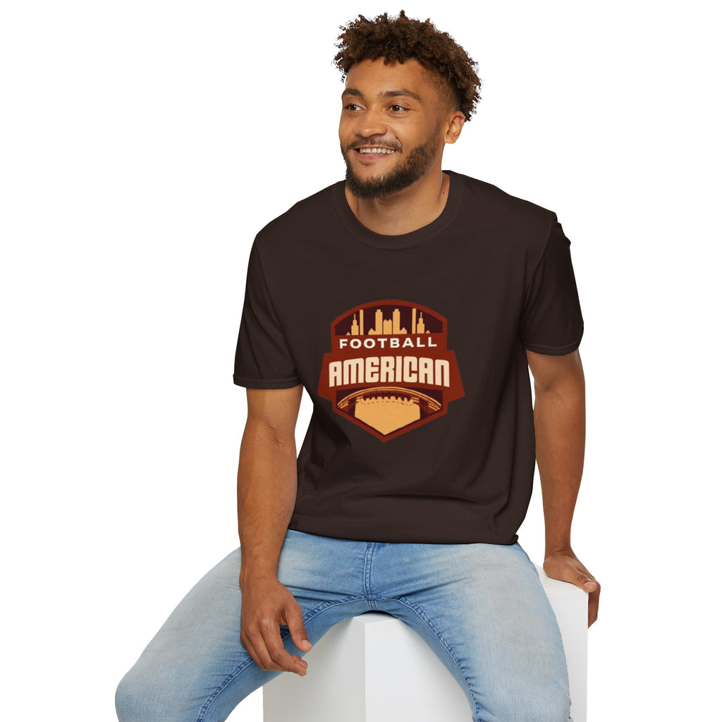 Vintage American Football T-Shirt – City Skyline Helmet Logo Retro Graphic Tee