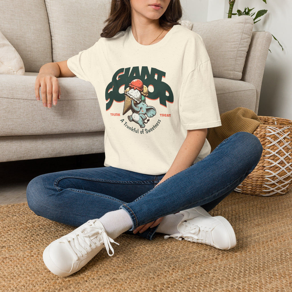 T-Shirt — 'Giant Scoop' Cute Elephant Ice Cream Graphic Tee