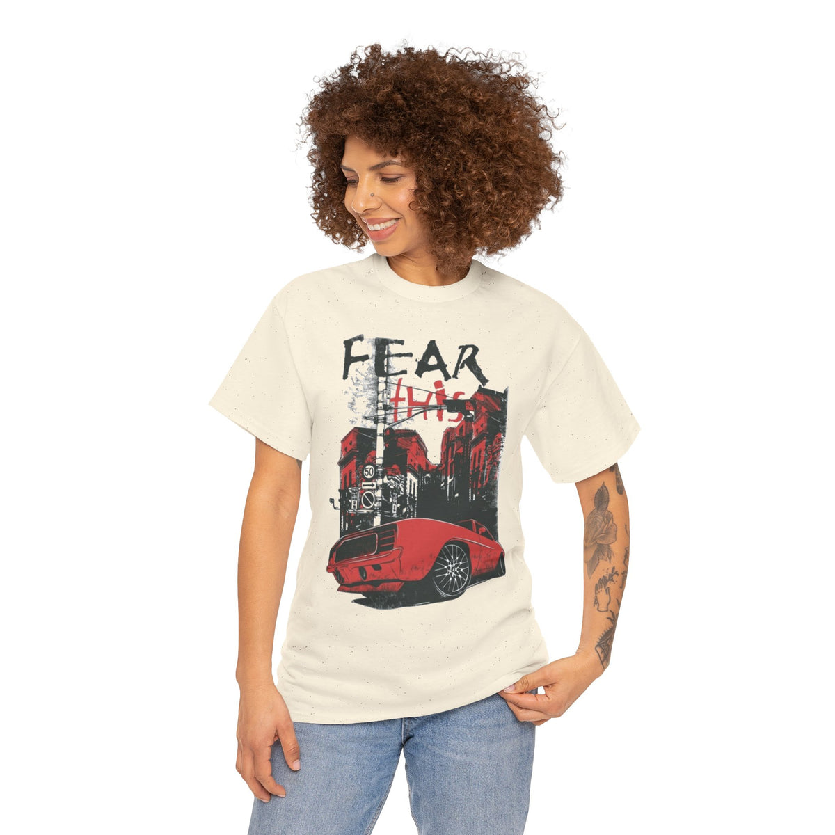Retro Red Muscle Car City Street Racing T‑Shirt