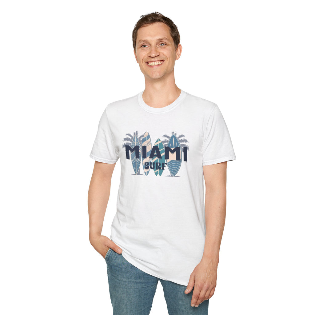Miami Surf T-Shirt — Vintage Surfboard Palm Beach Tee