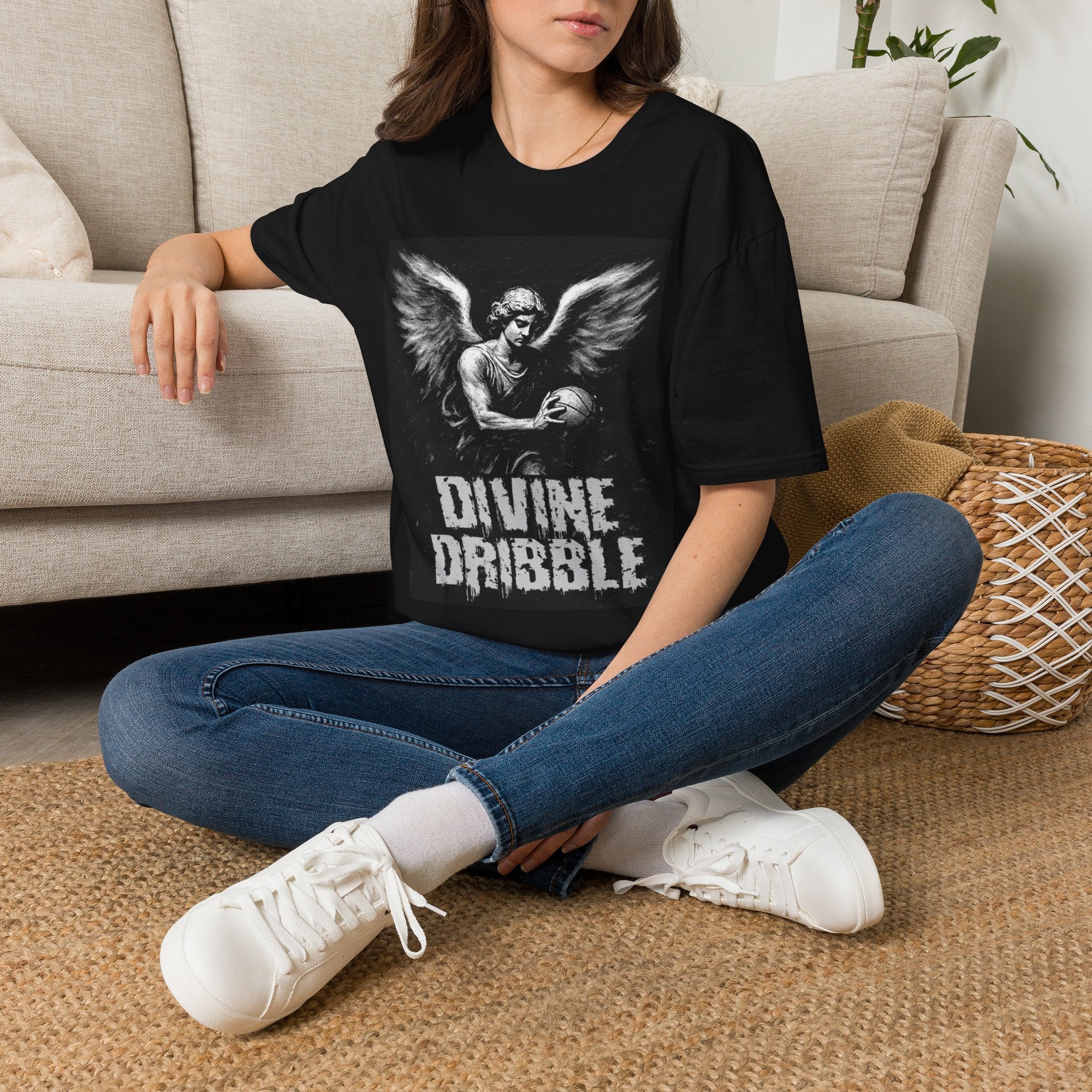 Divine Dribble Angel Basketball Unisex T-Shirt