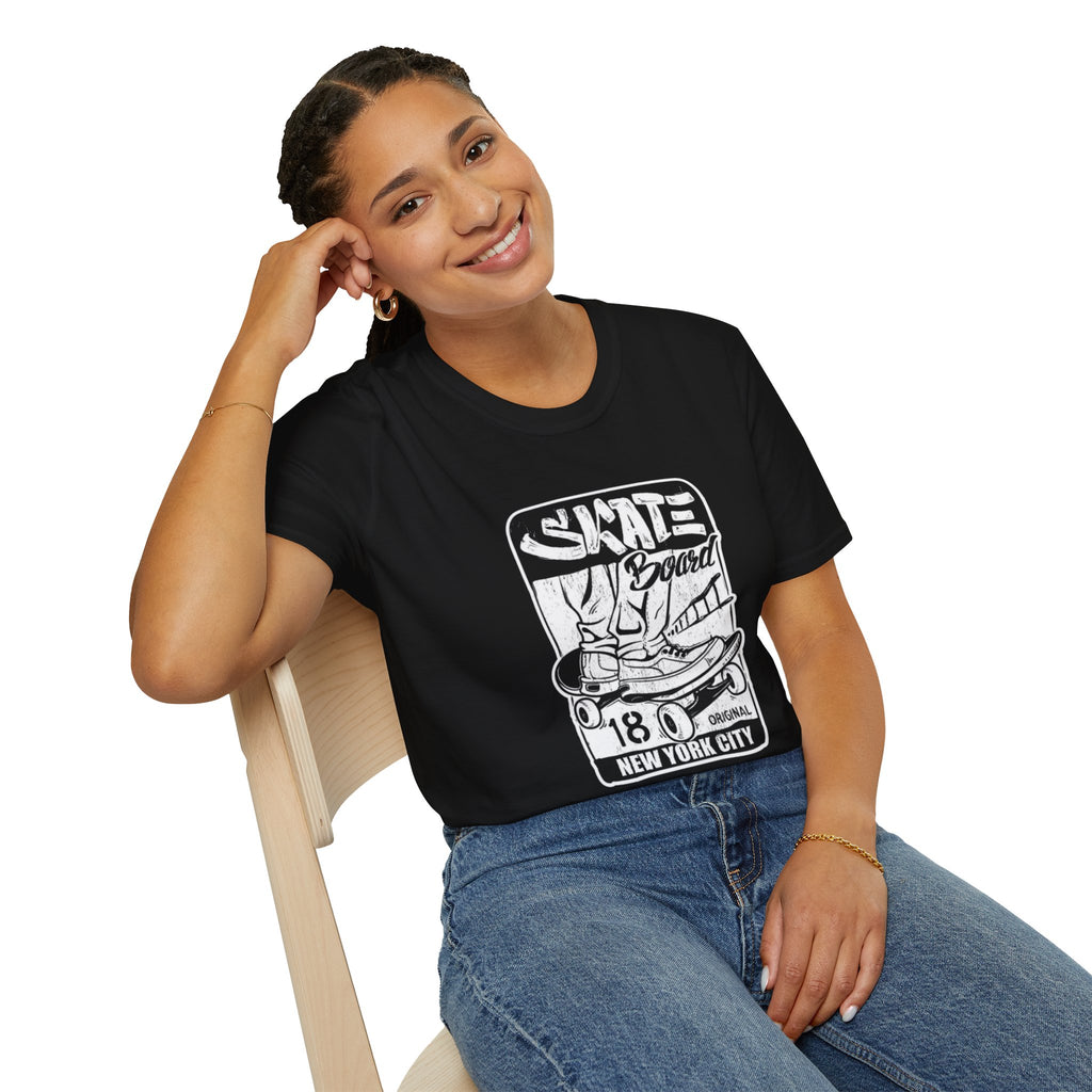Skateboard Graphic T‑Shirt — NYC Skate Crew Vintage Logo