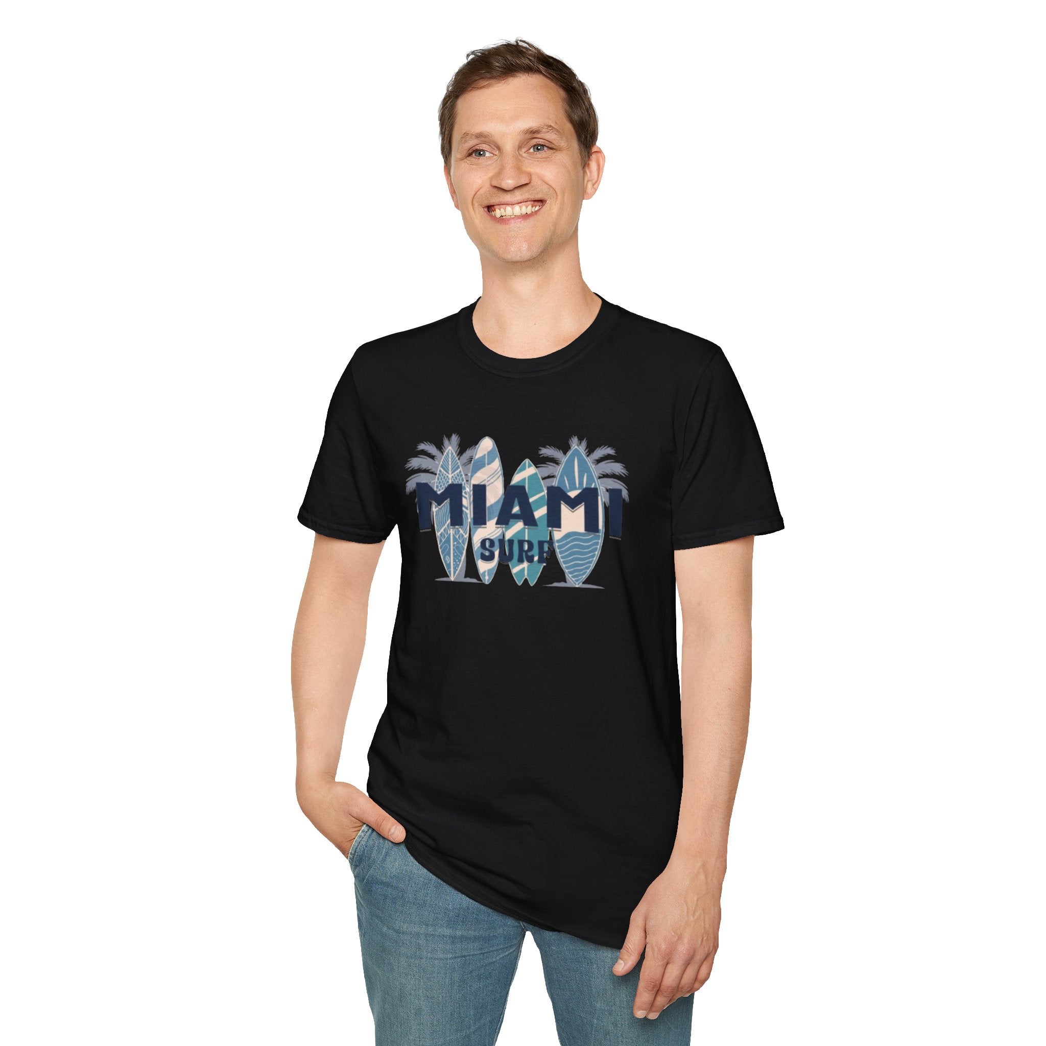 Miami Surf T-Shirt — Vintage Surfboard Palm Beach Tee
