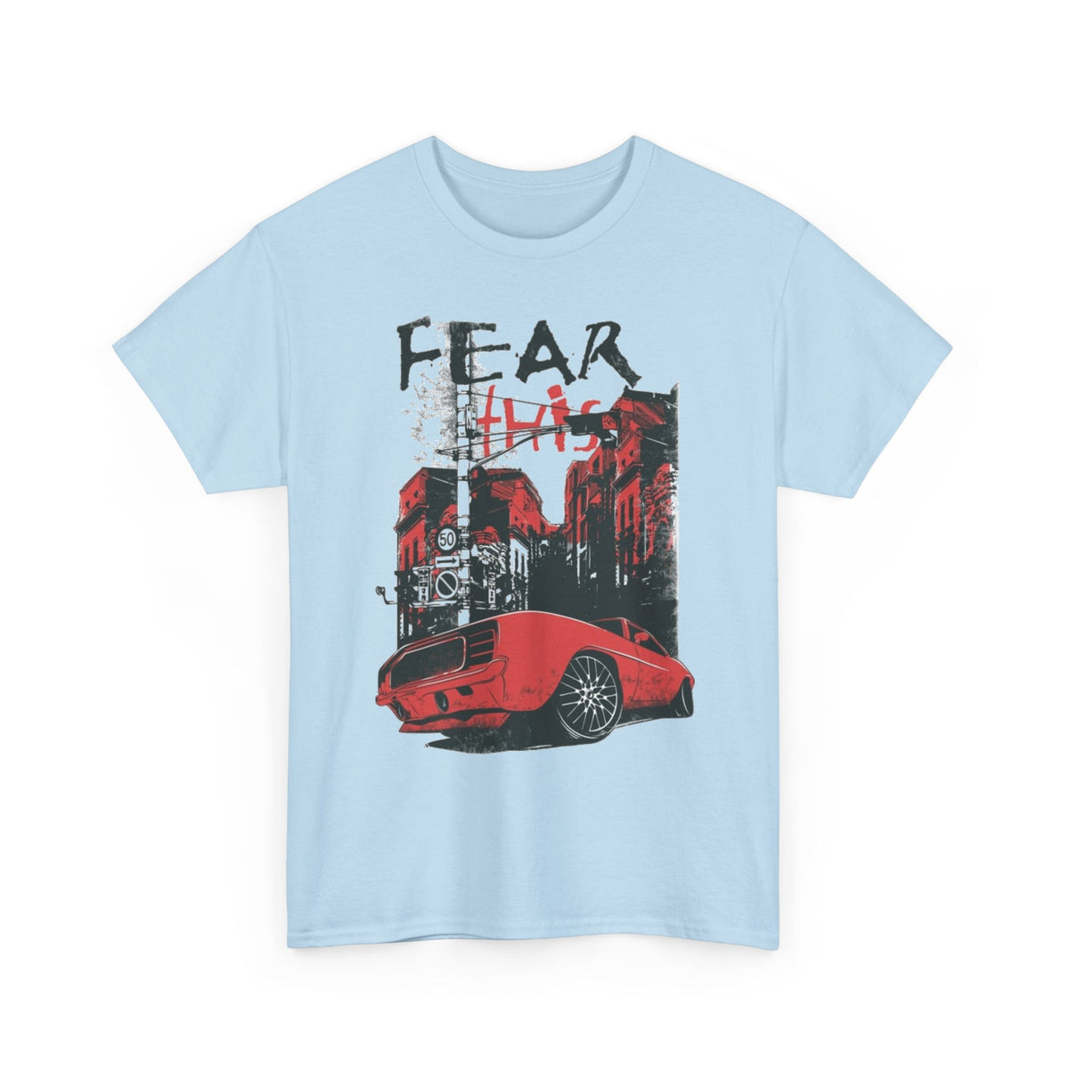 Retro Red Muscle Car City Street Racing T‑Shirt