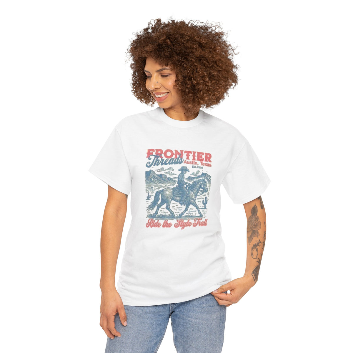 Frontier Trail Rider T-Shirt — Vintage Cowboy Western Graphic Tee