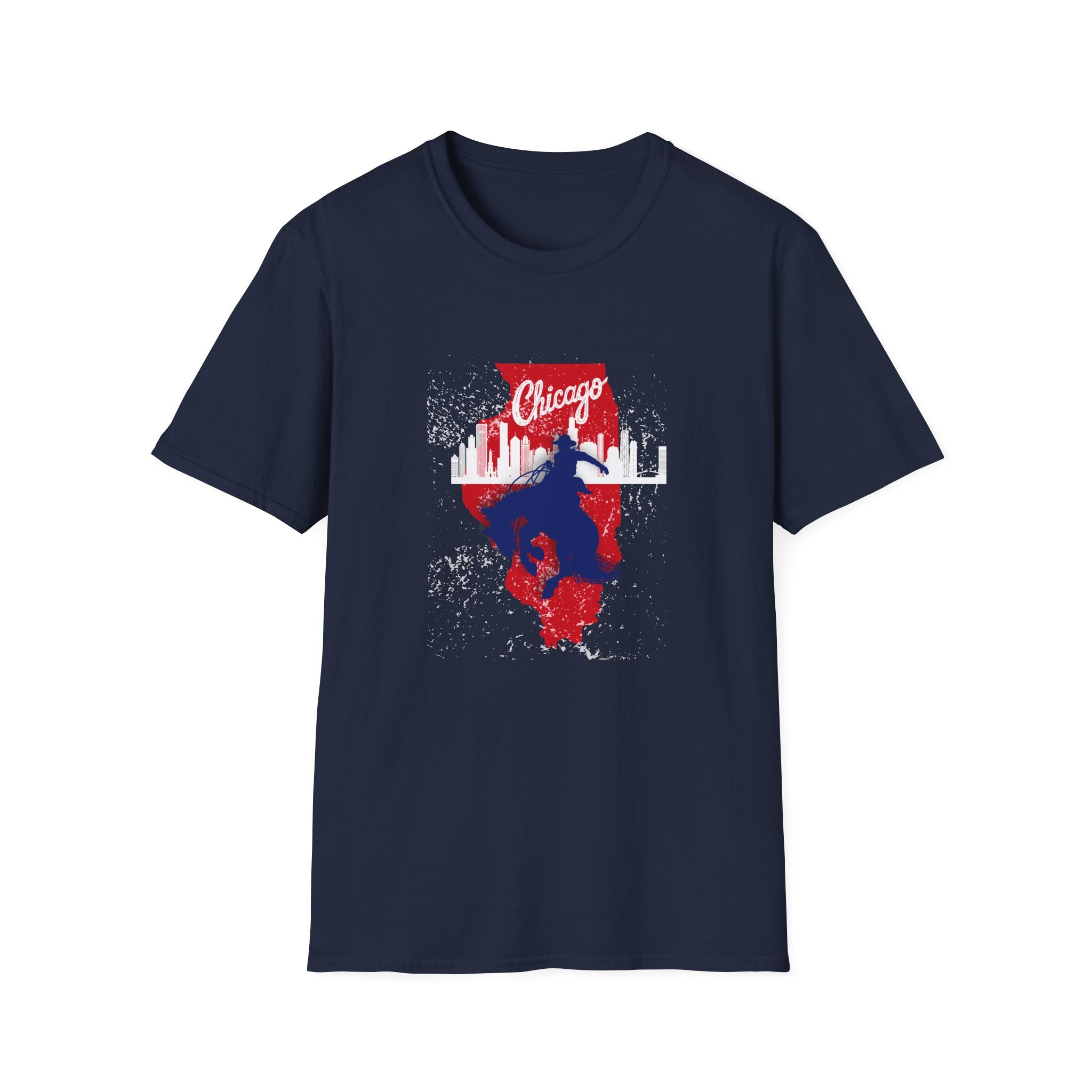 Chicago Skyline Horse Rider T-Shirt