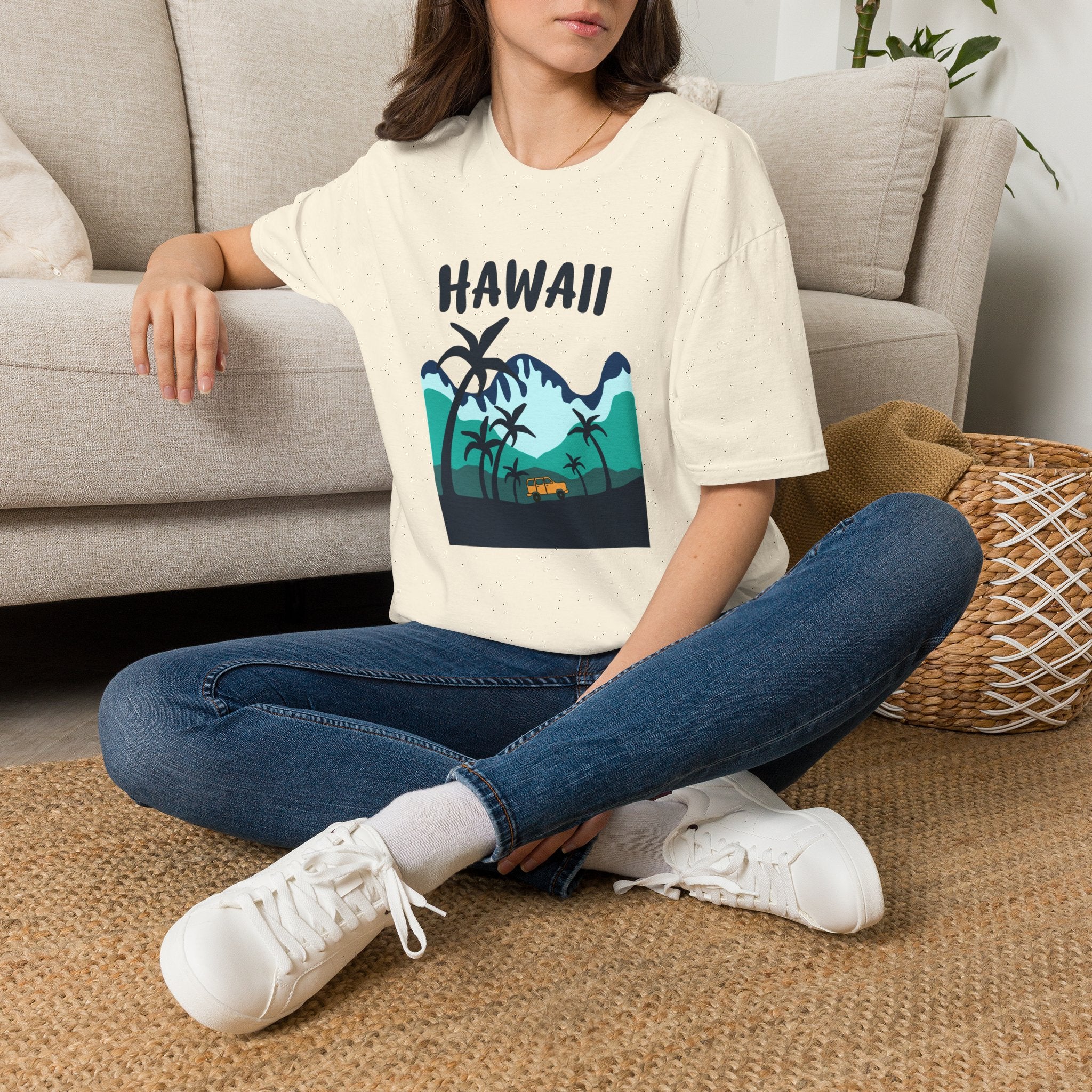 Hawaii Palm Beach T-Shirt — Tropical Sunset Graphic Tee