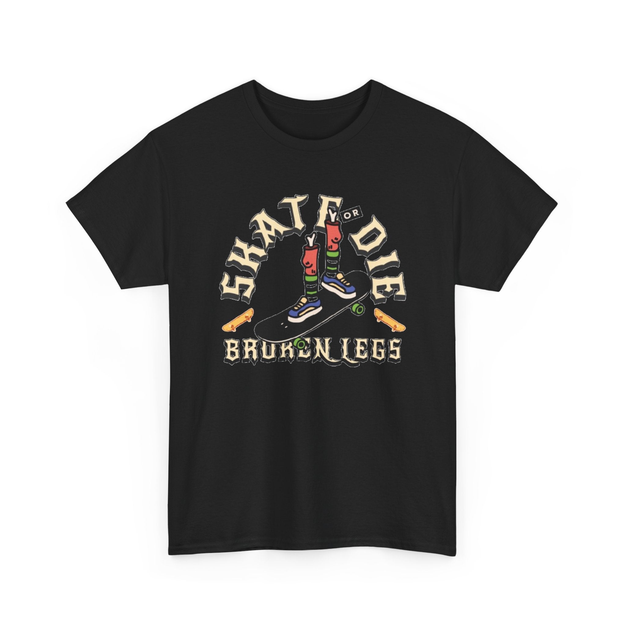 Skate or Die Broken Legs Graphic Tee - Vintage Skateboard Shirt