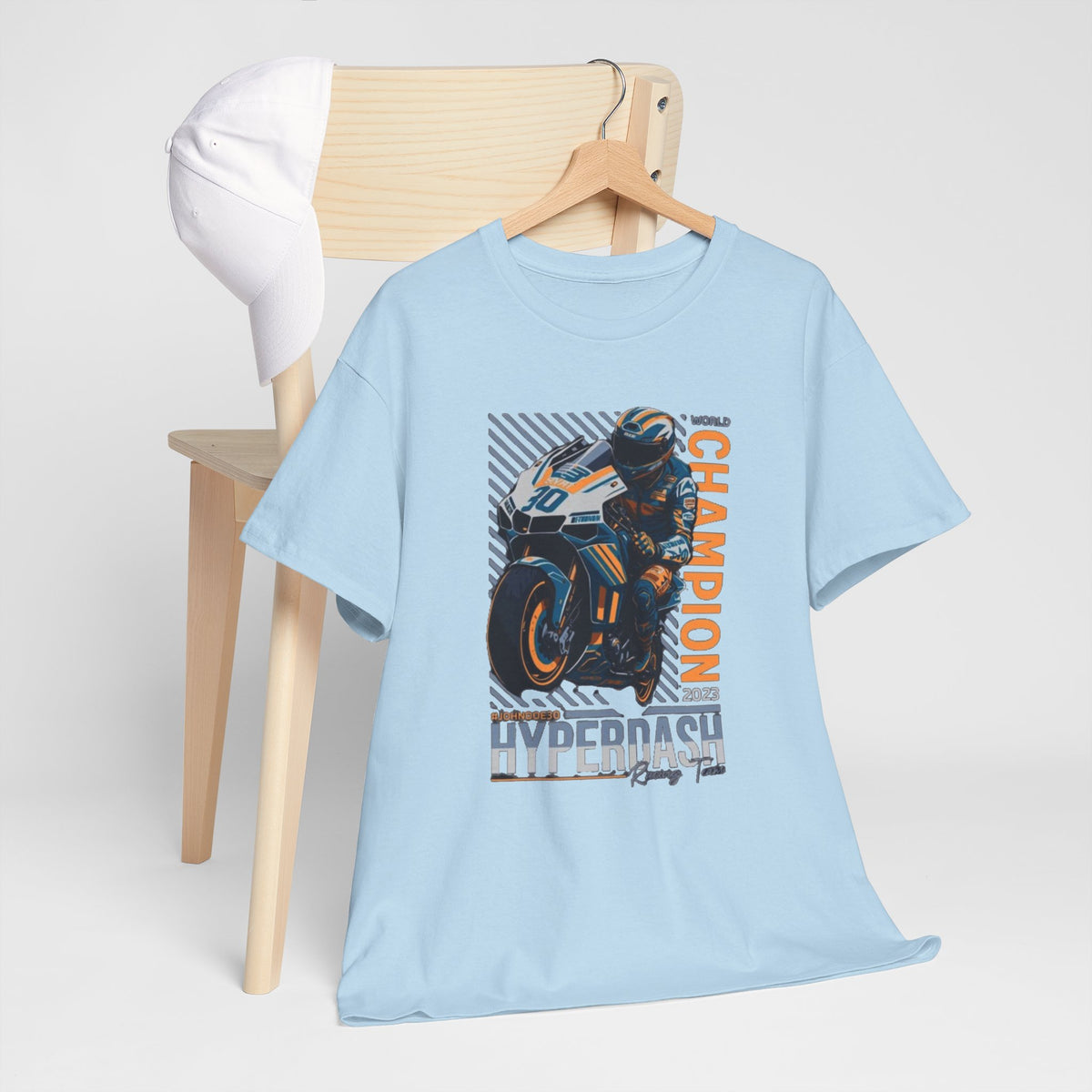 Motorcycle Champion Tee — Hyperdash Racing Graphic T‑Shirt