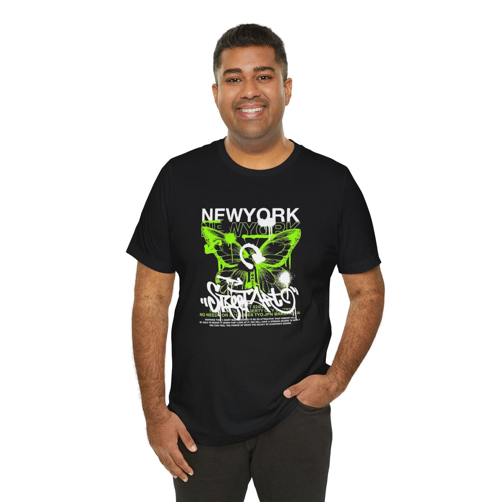 New York Graffiti Butterfly Tee — Street Skate Graphic T-Shirt