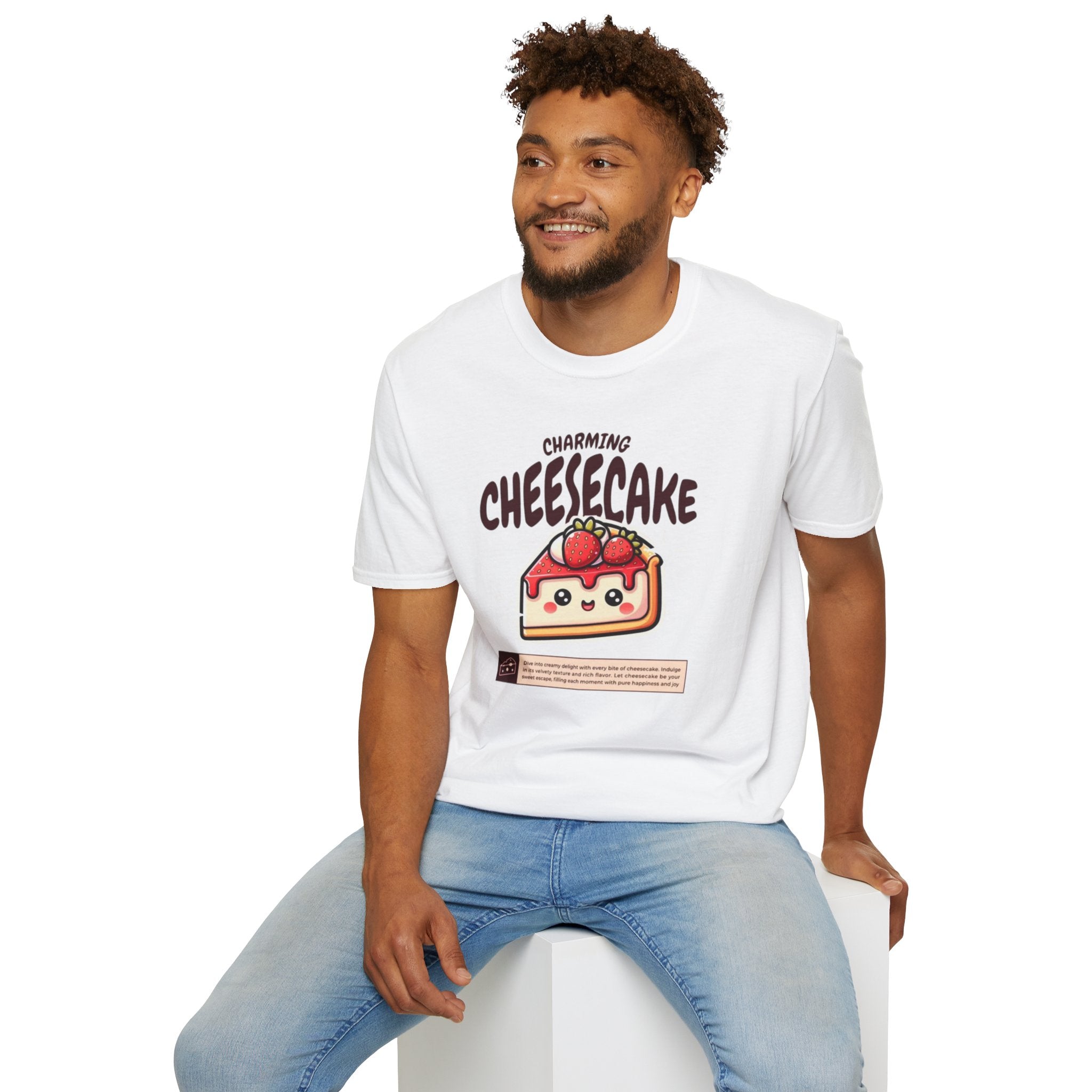 Cheesecake T-Shirt — Charming Kawaii Strawberry Slice Graphic Tee