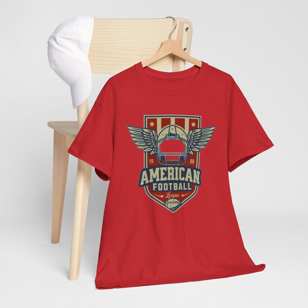 American Football Shield Tee — Vintage Helmet & Wings Graphic